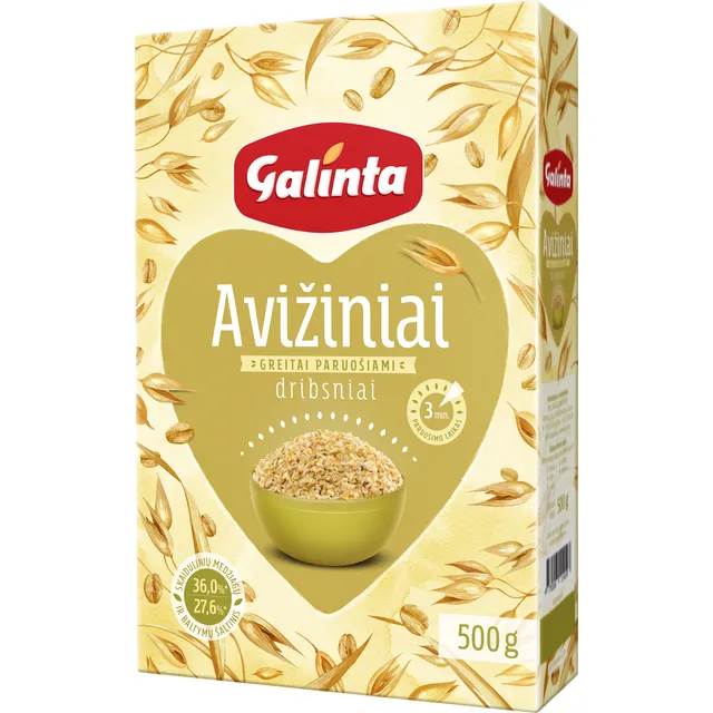 Greitai paruošiami avižiniai dribsniai GALINTA, 500 g