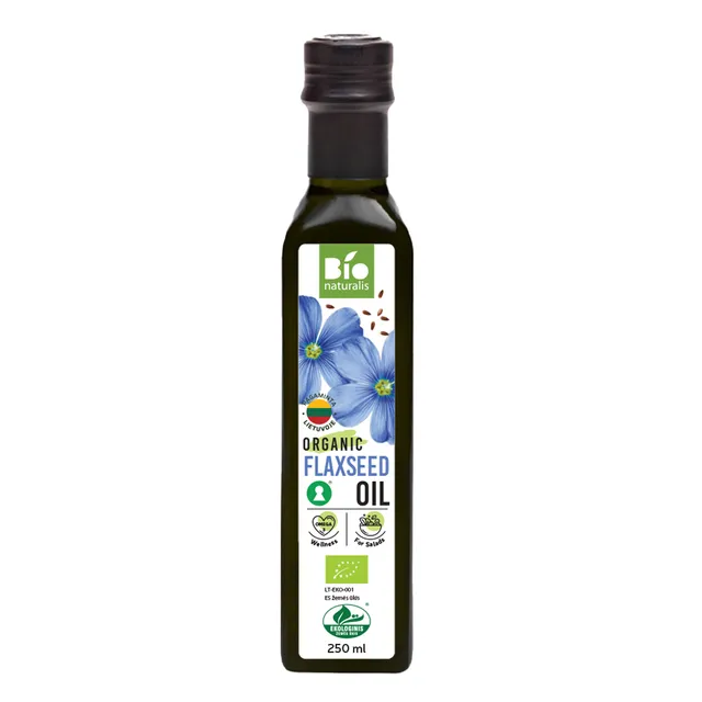 Ekologiškas linų sėmenų aliejus BIONATURALIS, 250 ml