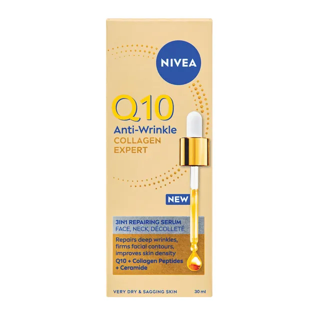Atkuriamasis serumas veidui, kaklui ir dekoltė NIVEA Q10 COLLAGEN EXPERT, 30 ml