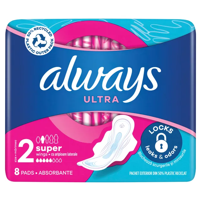 Higieniniai paketai ALWAYS Ultra Super Plus, S2, 8 vnt.