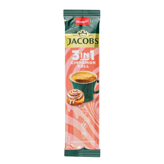 Kavos gėrimas JACOBS 3IN1 CINNAMON ROLL, 18 g