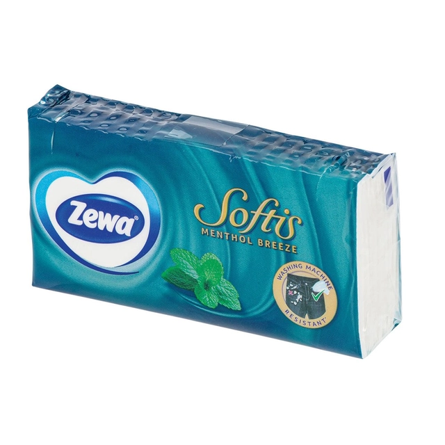 Vienkartinės nosinaitės ZEWA SOFTIS MENTHOL, 10 vnt.