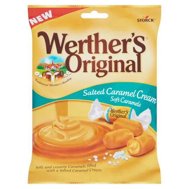 Karameliniai saldainiai WERTHER'S SOFT SALTED, 125 g