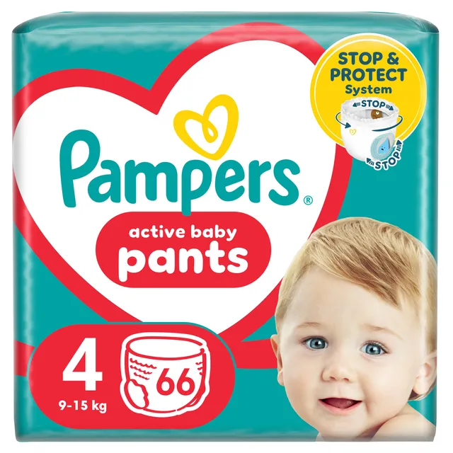 Sauskelnės-kelnaitės PAMPERS Pants, Giant Pack, 4 dydis, 66 vnt.