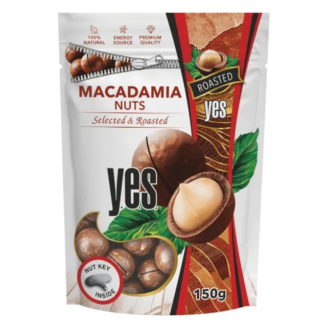 Makadamijų riešutai įpjauti, kepti YES, 150 g