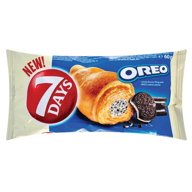 Raguolis su vanilės skonio įdaru ir sausainių gabaliukais 7 DAYS CREAM&COOKIES, 60 g