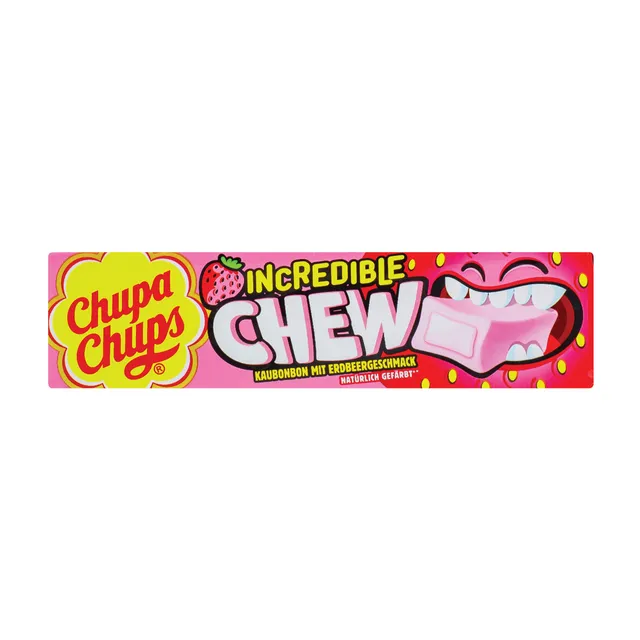 Жевательные конфеты со вкусом клубники CHUPA CHUPS INCREDIBLE CHEW, 45 г