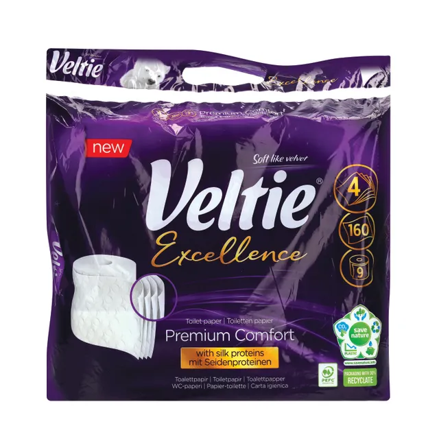 Tualetinis popierius VELTIE EXCELLENCE 4 sl., 9 vnt., 160 lap.