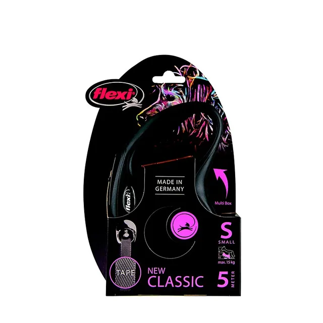 Pavadėlis šuniui FLEXI New Classic S juostinis, 5m juodas