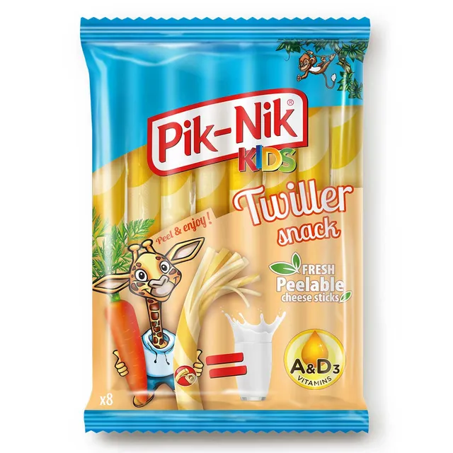 Свежие рвущиеся сырные сосиски ПИК НИК KIDS TWILLER, 40% жира, 160 г
