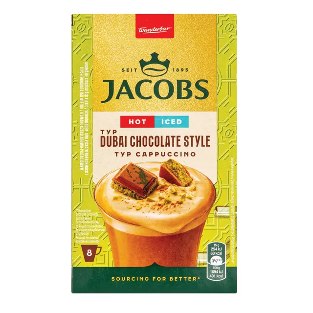 Kavos gėrimas JACOBS 3in1 DUBAI CHOCO, 8 x 15 g
