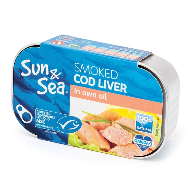 Rūkytos menkių kepenėlės SUN&SEA, 120 g