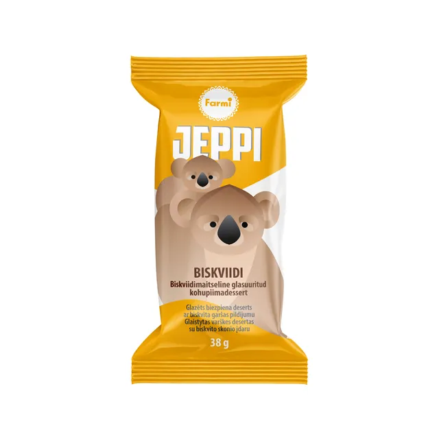 Glazed curd dessert JEPPI with cookie filling, 38 g