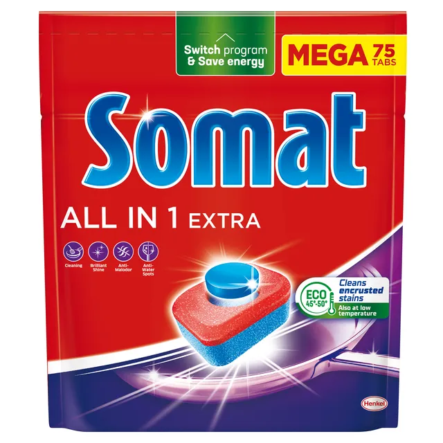 Indaplovių tabletės SOMAT All in 1 Extra, 75 vnt.