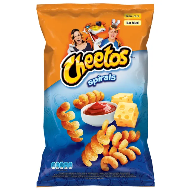 Kečupo ir sūrio skonio kukurūzų užkandis CHEETOS SPIRALS, 145 g