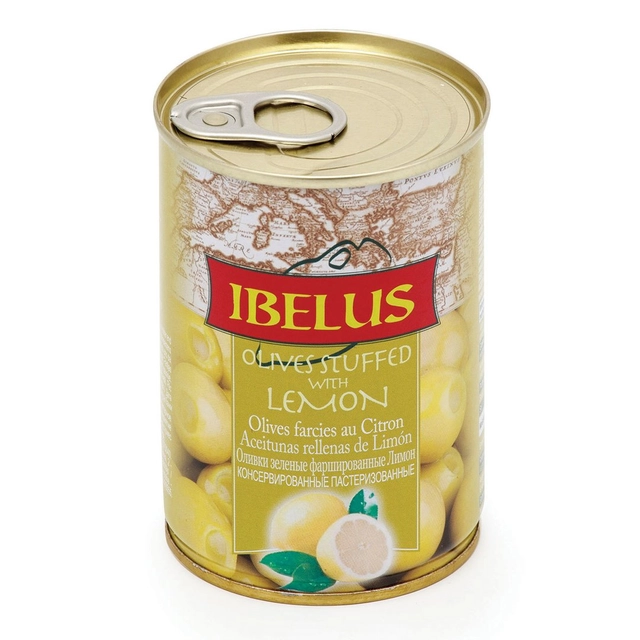 Зелёные оливки, фаршированные лимонами IBELUS, 280 г