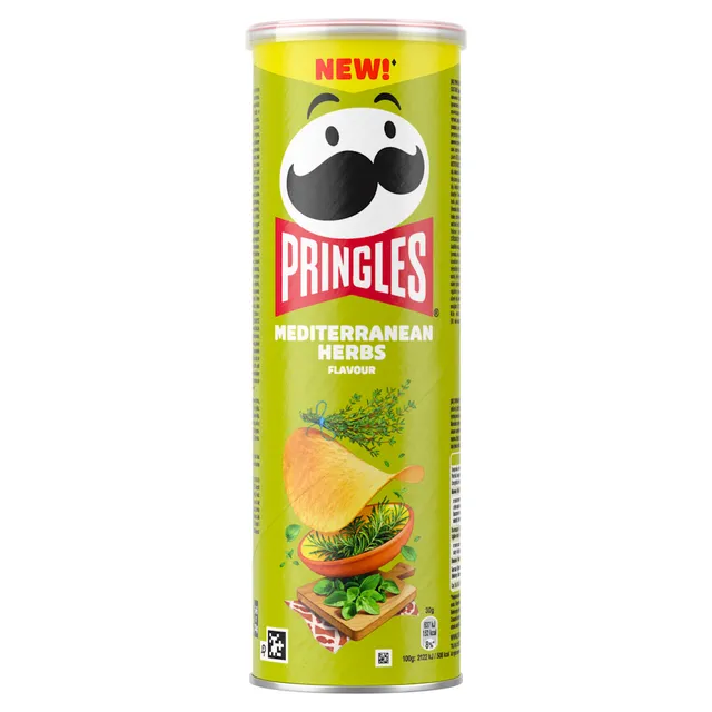 Bulvių traškučiai PRINGLES MEDITERRANEAN HERBS, 165 g