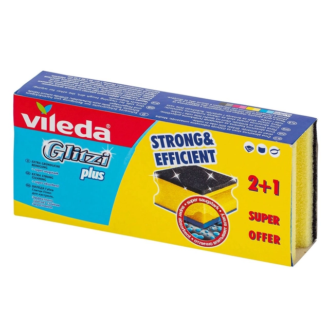 Kempinėlė-šveitiklis VILEDA GLITZI PLUS, 2 vnt.