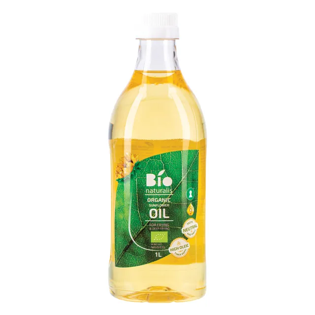 Ekologiškas saulėgrąžų aliejus be kvapo BIONATURALIS, 1 l