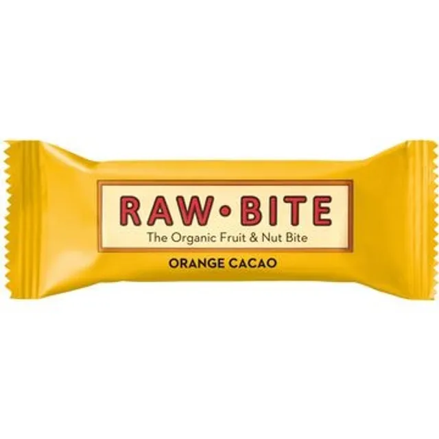 Ekologiškas batonėlis su apelsinais ir kakava RAW BITE, 50 g