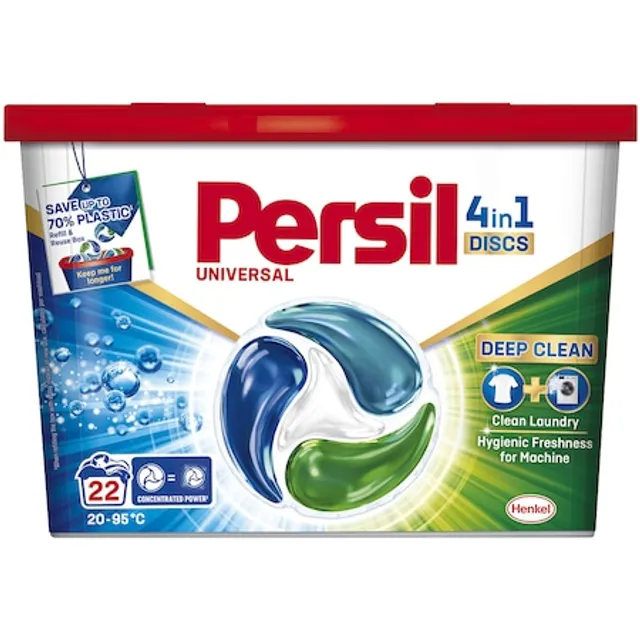 Skalbimo kapsulės PERSIL DISCS UNIVERSAL, 22 skalbimų