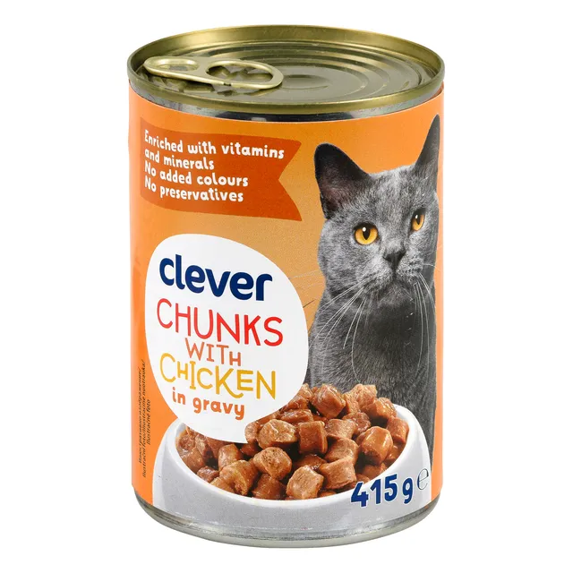 Кусочки курицы в соусе для кошек CLEVER, 415 г