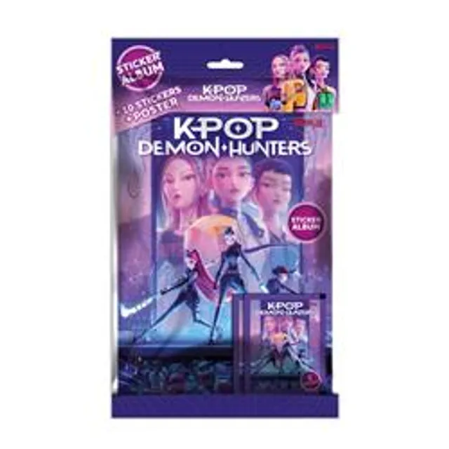 K-POP DEMON HUNTERS lipdukų albumas su lipdukais, 10 vnt., KPALBUM-2026-ENG