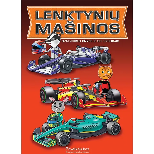 Spalvinimo knygelė LENKTYNIŲ MAŠINOS