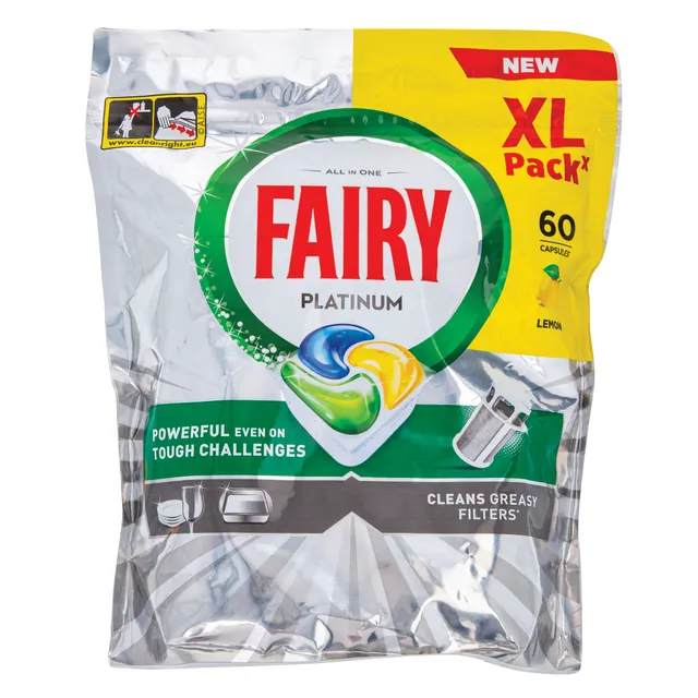 Automatinių indaplovių kapsulės FAIRY Platinum Lemon, 60vnt