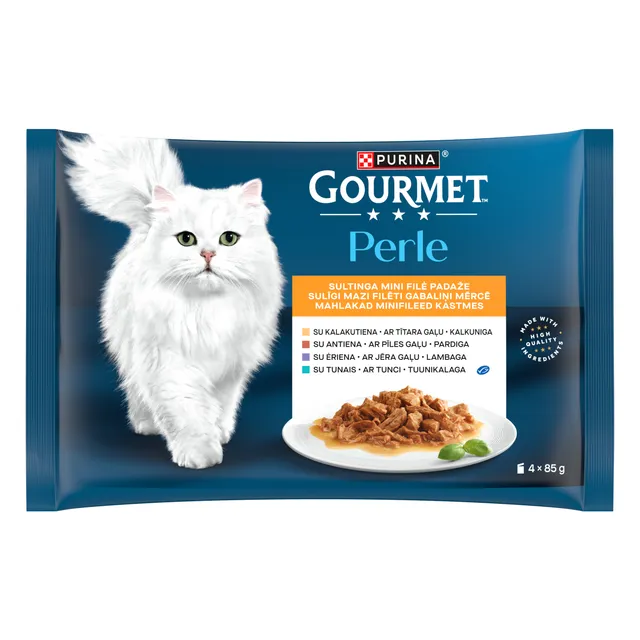 Kalakutienos konservai katėms GOURMER PERLE, 4x85 g