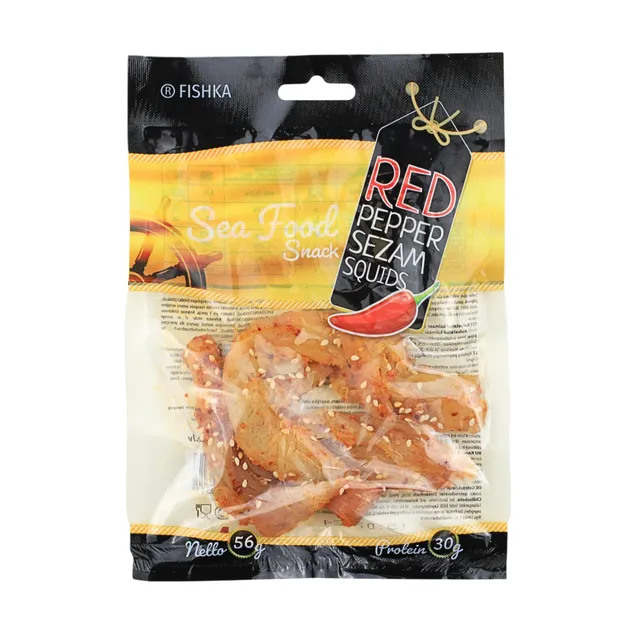 Common smoked squid with sesame and chili peppers