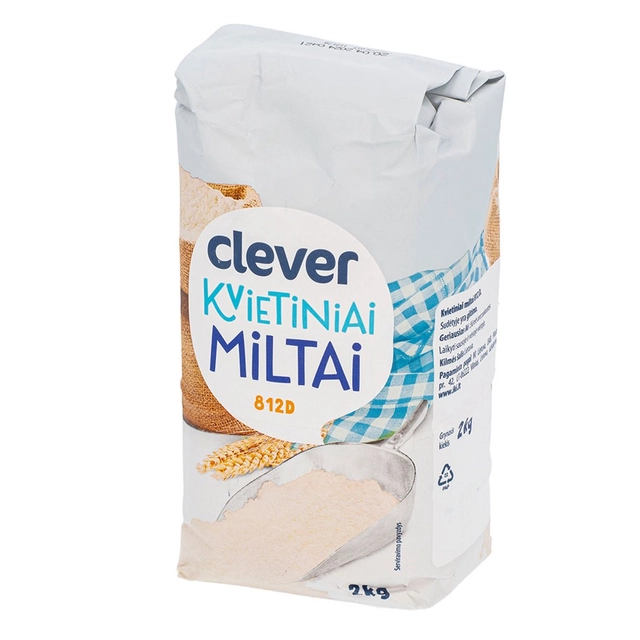 Kvietiniai miltai CLEVER 812 D, 2 kg