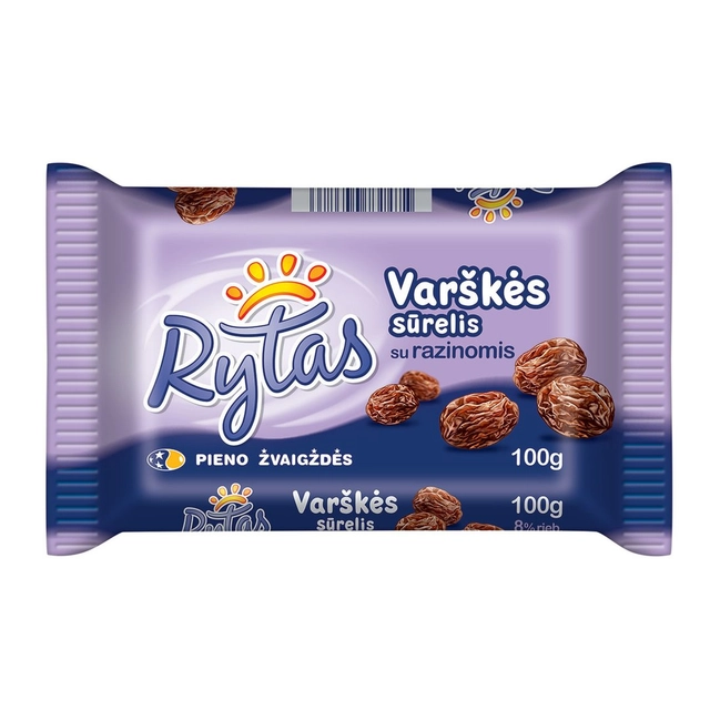Cottage cheese snack with raisins RYTAS, 8% fat, 100 g