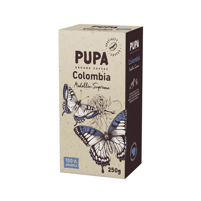 Specialty ground coffee PUPA COLOMBIA MEDELLIN SUPREMO, 250 g
