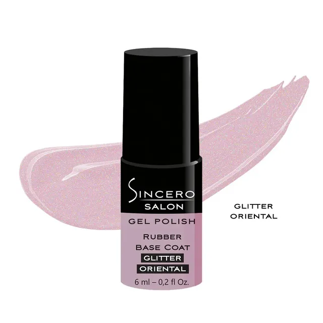 Rubber base SINCERO SALON Glitter oriental, 6 ml
