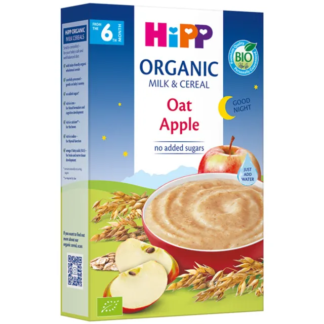 Organic milk porridge with oats and apples (from 6 months) HIPP, 250 g