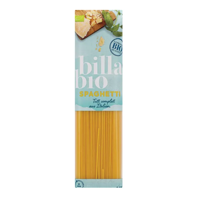 Ekologiški kietųjų kviečių manų kruopų makaronai SPAGHETTI BILLA BIO, 500 g