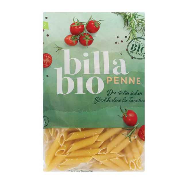 Ekologiški kietųjų kviečių, manų kruopų makaronai PENNE BILLA BIO, 500 g