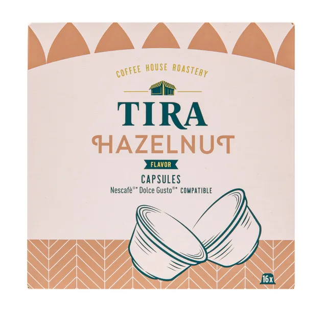 Kavos kapsulės TIRA HAZELNUT DG, 16 vnt