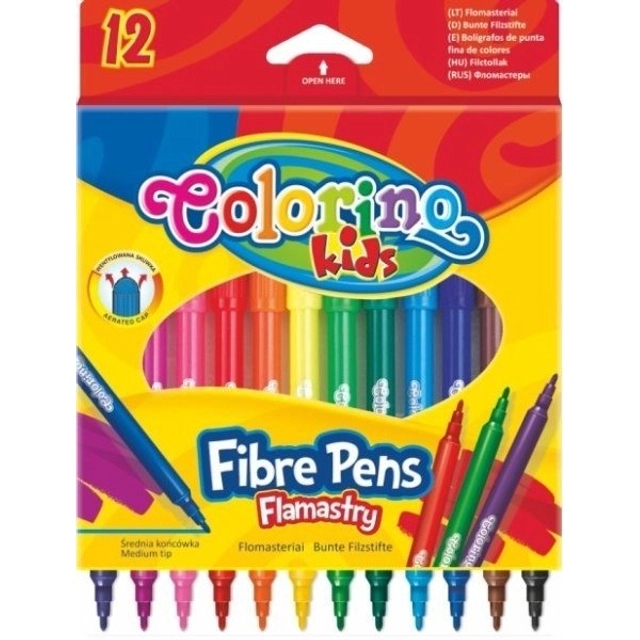 Flomasteriai COLORINO, 12 spalvų