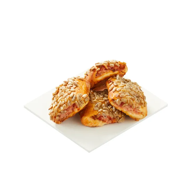 Мини булочки с начинкой из копченой корейки