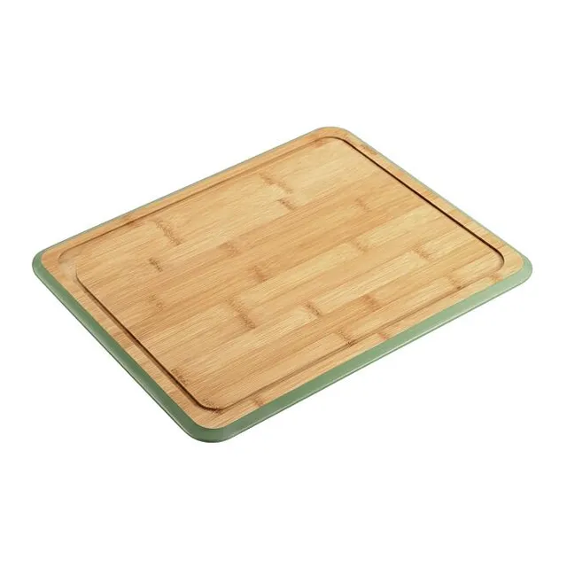 Bambukinė serviravimo lentelė KESPER 40x30, žaliu apvadu