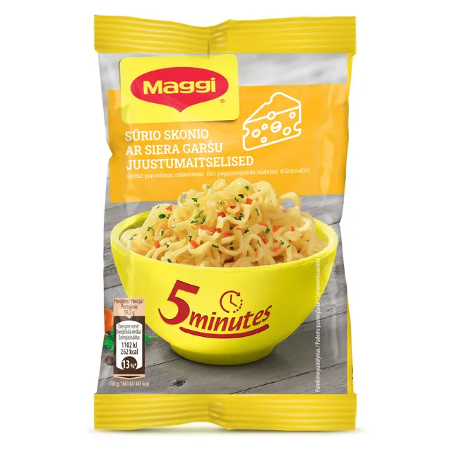 Greitai paruošimi sūrio skonio makaronai MAGGI, 59,2 g