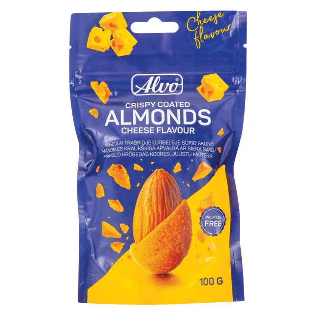Almonds in crispy shell cheese flavor, ALVO 100g