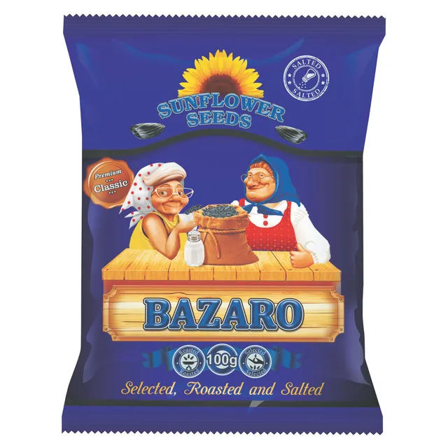 Черные соленые семечки подсолнечника BAZARO, 100 г