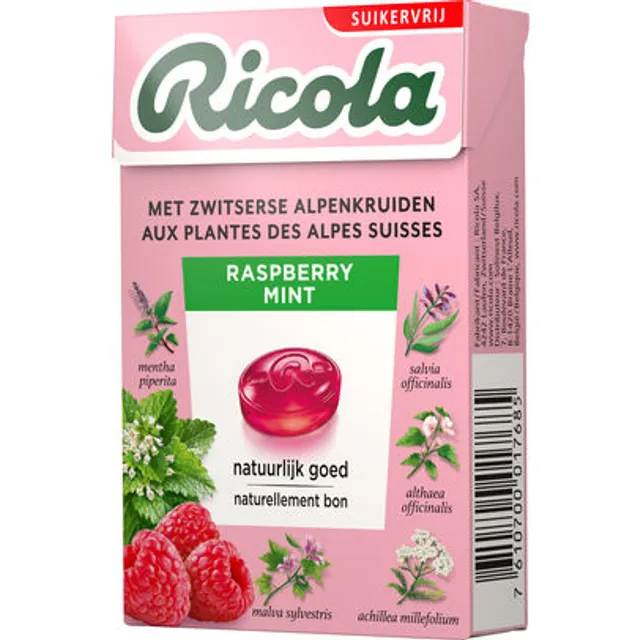 Pastilės RICOLA RASPBERRY, 50 g