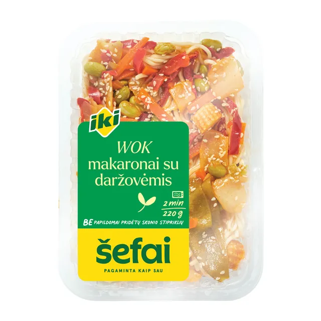 Wok noodles with vegetables IKI ŠEFAI, 220 g