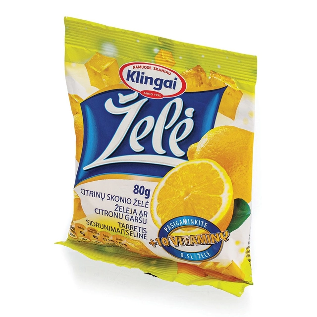 Citrinų skonio želė KLINGAI, 80 g
