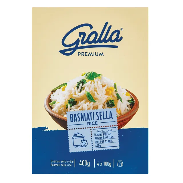 Basmati sella ryžiai GRALLA PREMIUM, 400 g