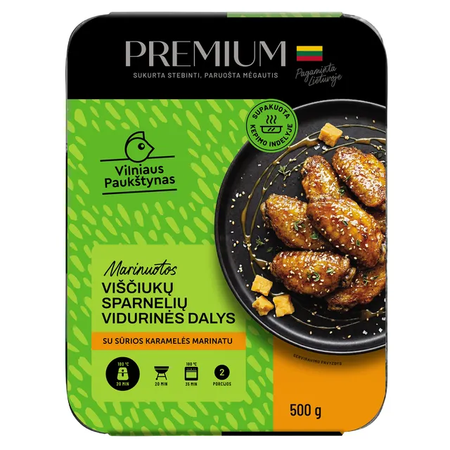 Chicken wing midsections PREMIUM with salty caramel marinade, 500 g
